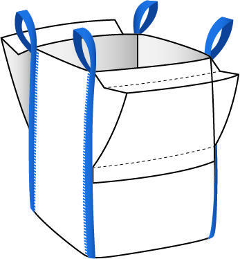 Suursäkki 4-piste avoin yläosa ja tasapohja, tunnelinosto (Kuva © Accon AB)