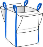 Suursäkki 4-piste avoin yläosa ja tasapohja, tunnelinosto (Kuva © Accon AB)