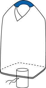 1-pistenostosäkki avoin yläosa, pohjaventtiili 